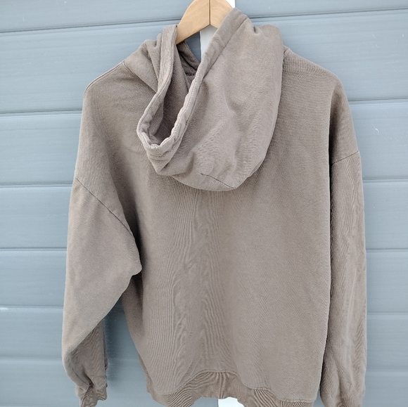 CC Filson Heavy Knit Pullover Hoodie Sweatshirt Tan Men’s Size Small Flaws. Hole - Picture 4 of 12